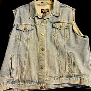 Mens Harley-Davidson Denim Vest XXL 2XL